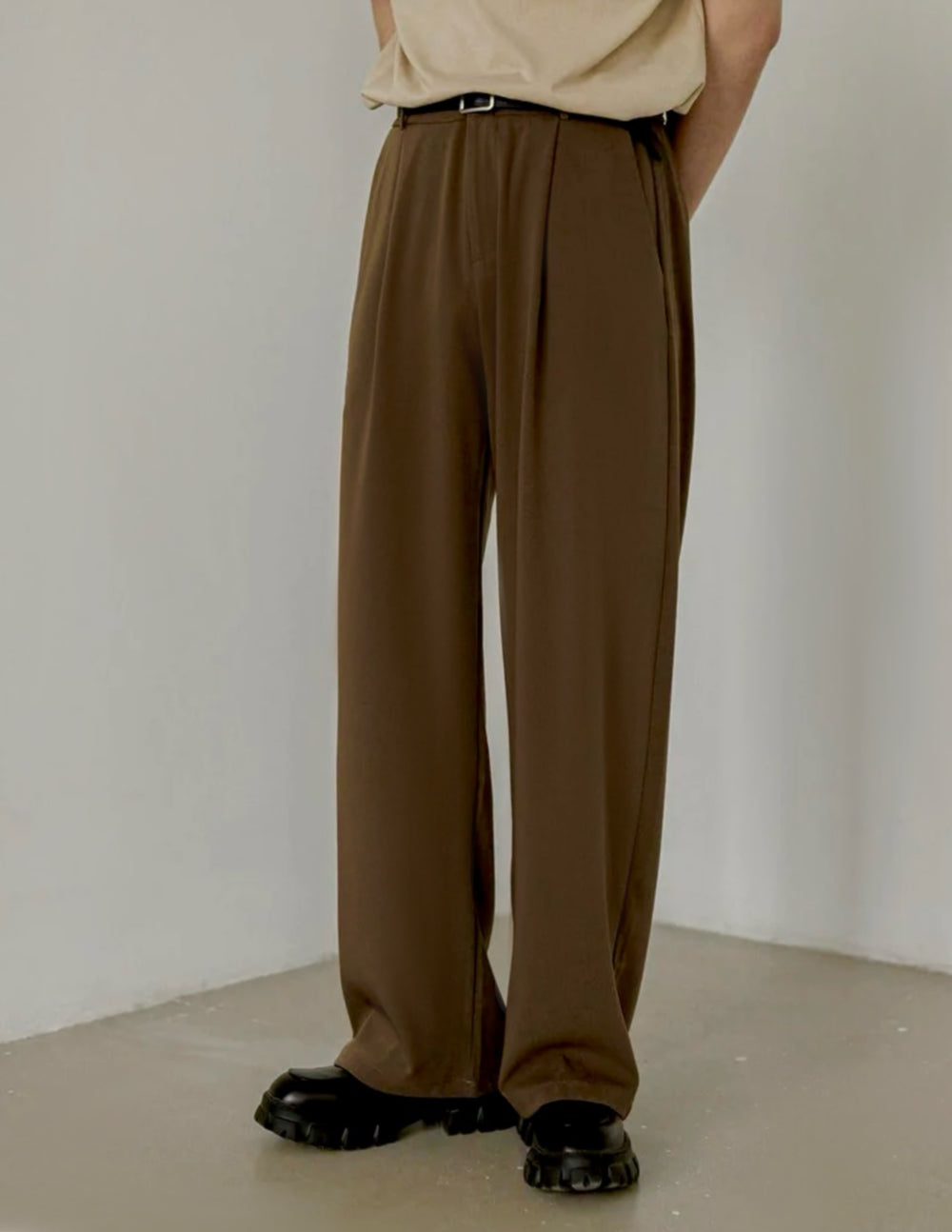 Italian Nova | Korean-Style Tailored Pants - Brown | Bronze