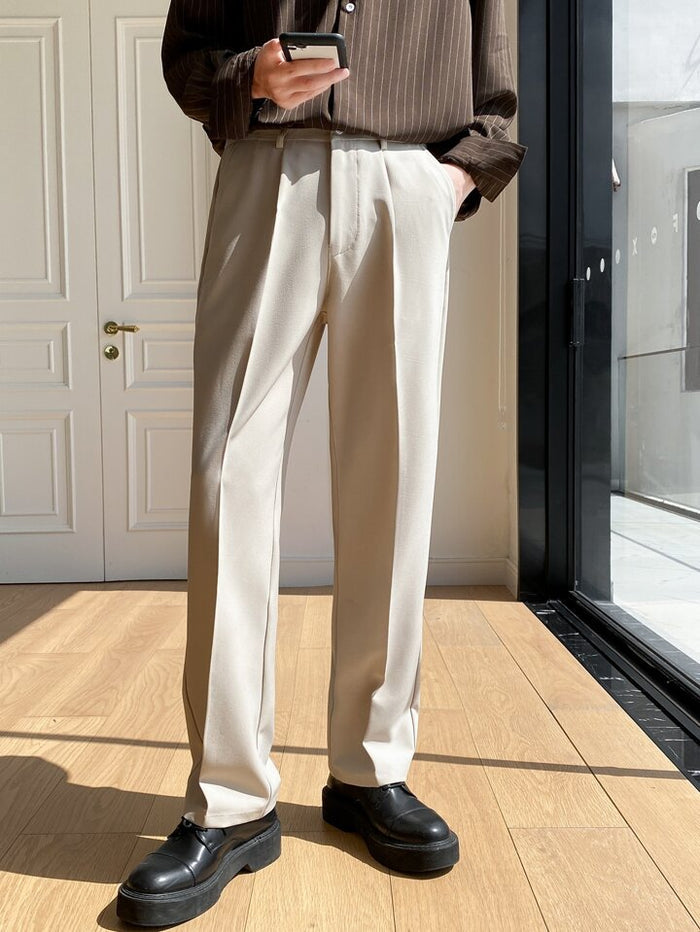 Italian Nova | Korean-Style Tailored Pants - Beige