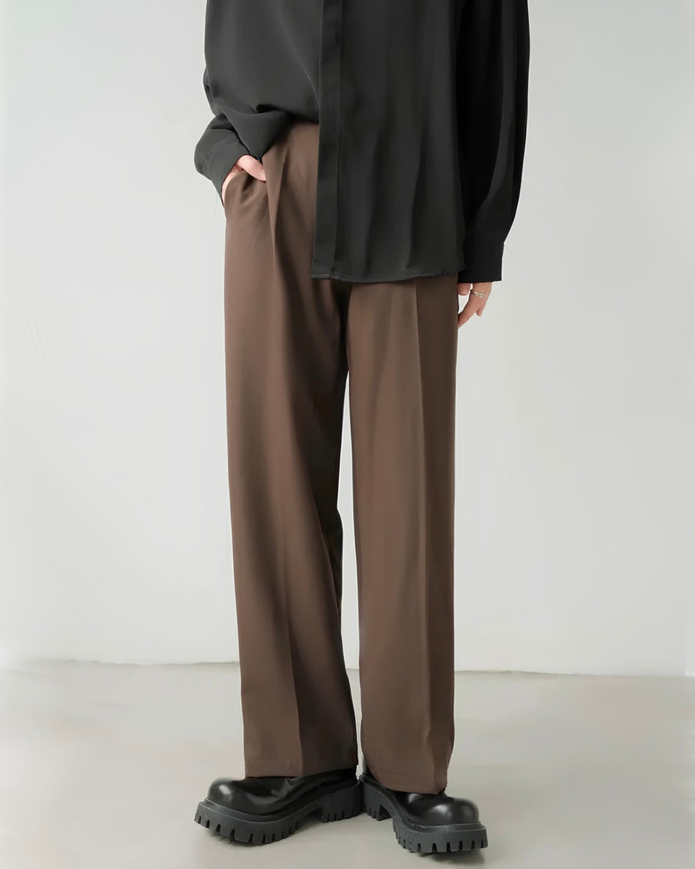 Italian Nova | Korean-Style Tailored Pants - Brown | Bronze