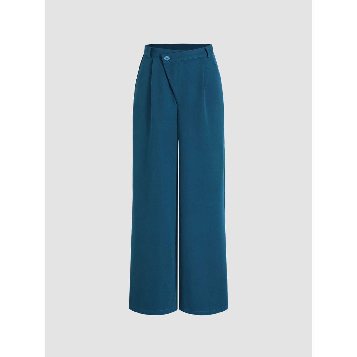 Italian Nova – High-waisted Pleated wide-leg trousers in Royal Blue