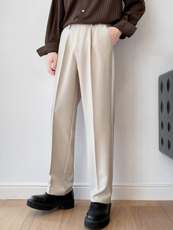 Italian Nova | Korean-Style Tailored Pants - Beige