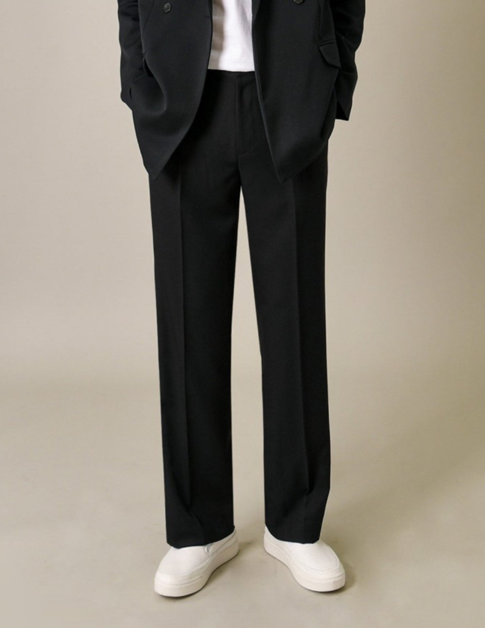 Italian Nova | Korean-Style Relaxed Fit Pants - Black