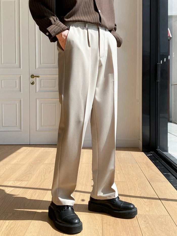 Italian Nova | Korean-Style Tailored Pants - Beige