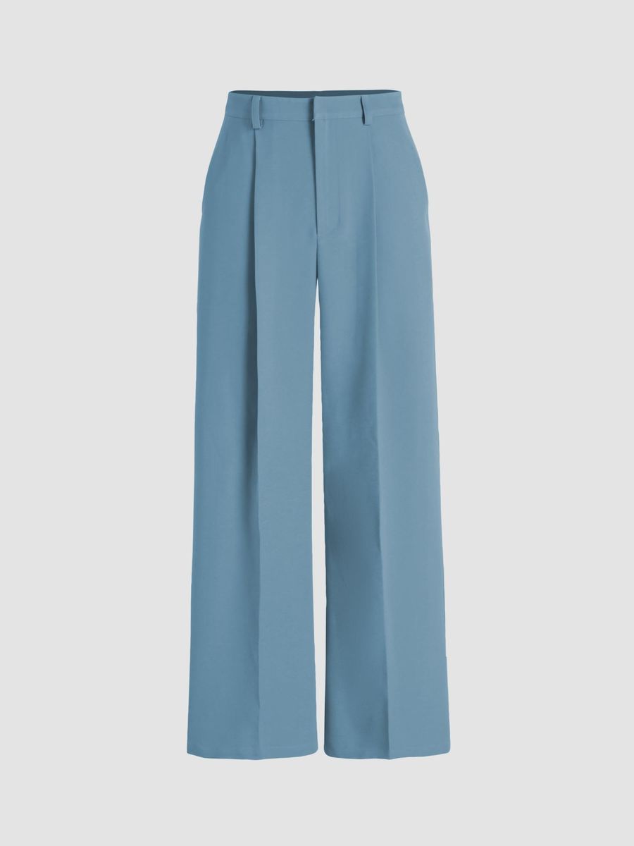 Italian Nova – Riviera Wide-Leg Trousers in Powder Blue