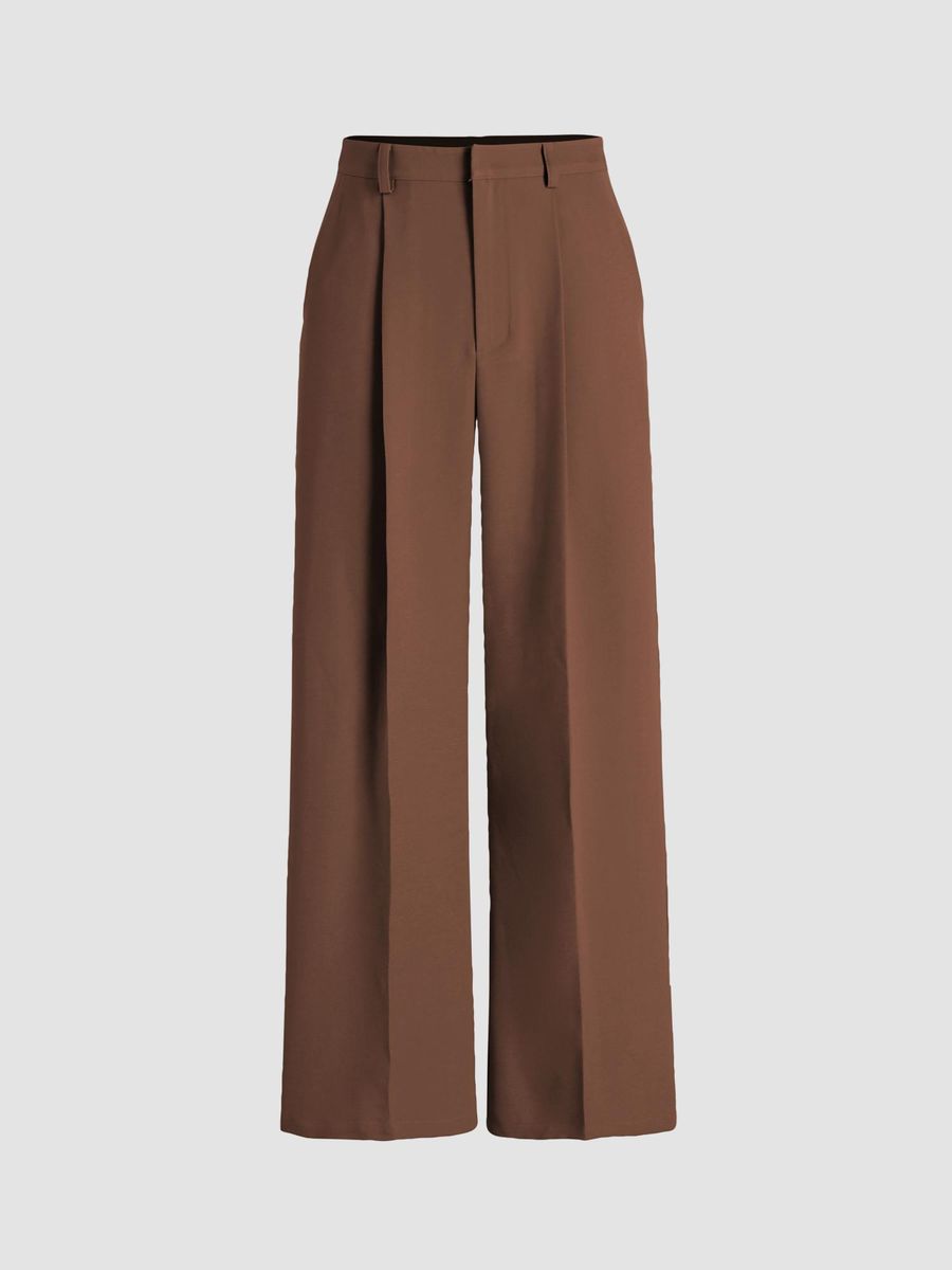 Italian Nova – Contessa Wide-Leg Trousers in Mocha Brown