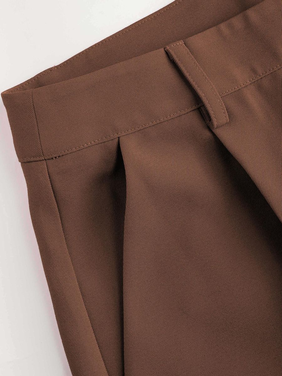 Italian Nova – Contessa Wide-Leg Trousers in Mocha Brown