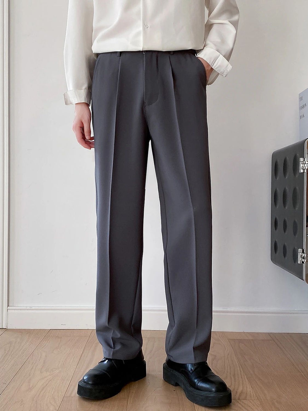 Italian Nova | Korean-Style Tailored Pants - Stone Grey