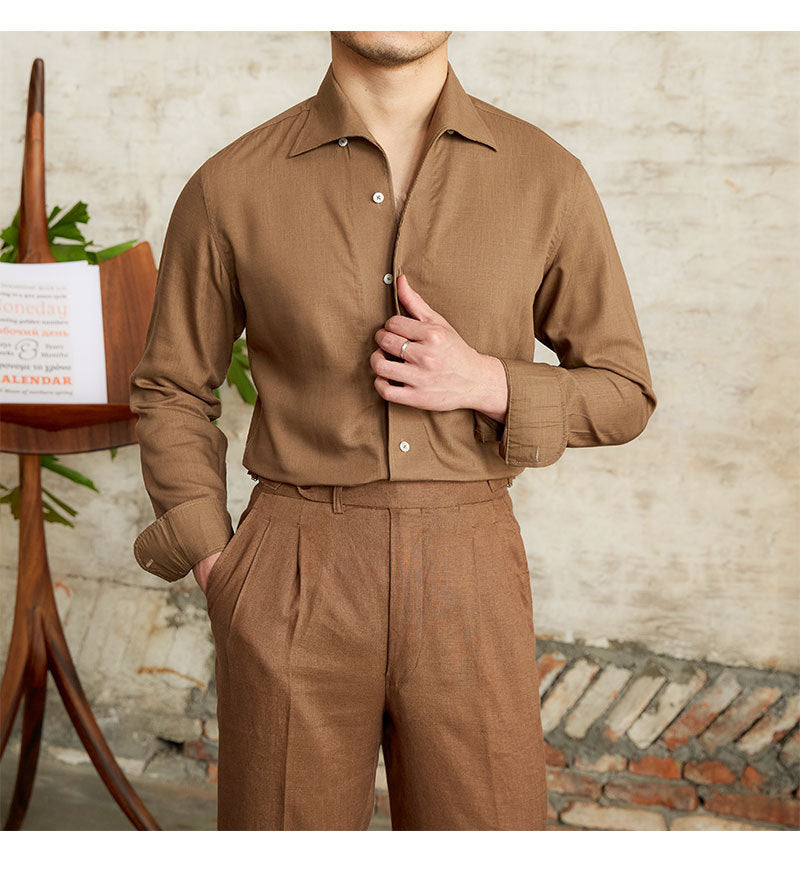 Italian Nova β Classic Brown Old Money Shirt
