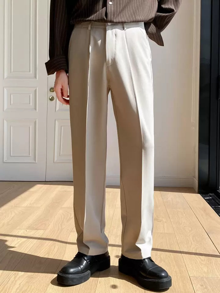 Italian Nova | Korean-Style Tailored Pants - Beige