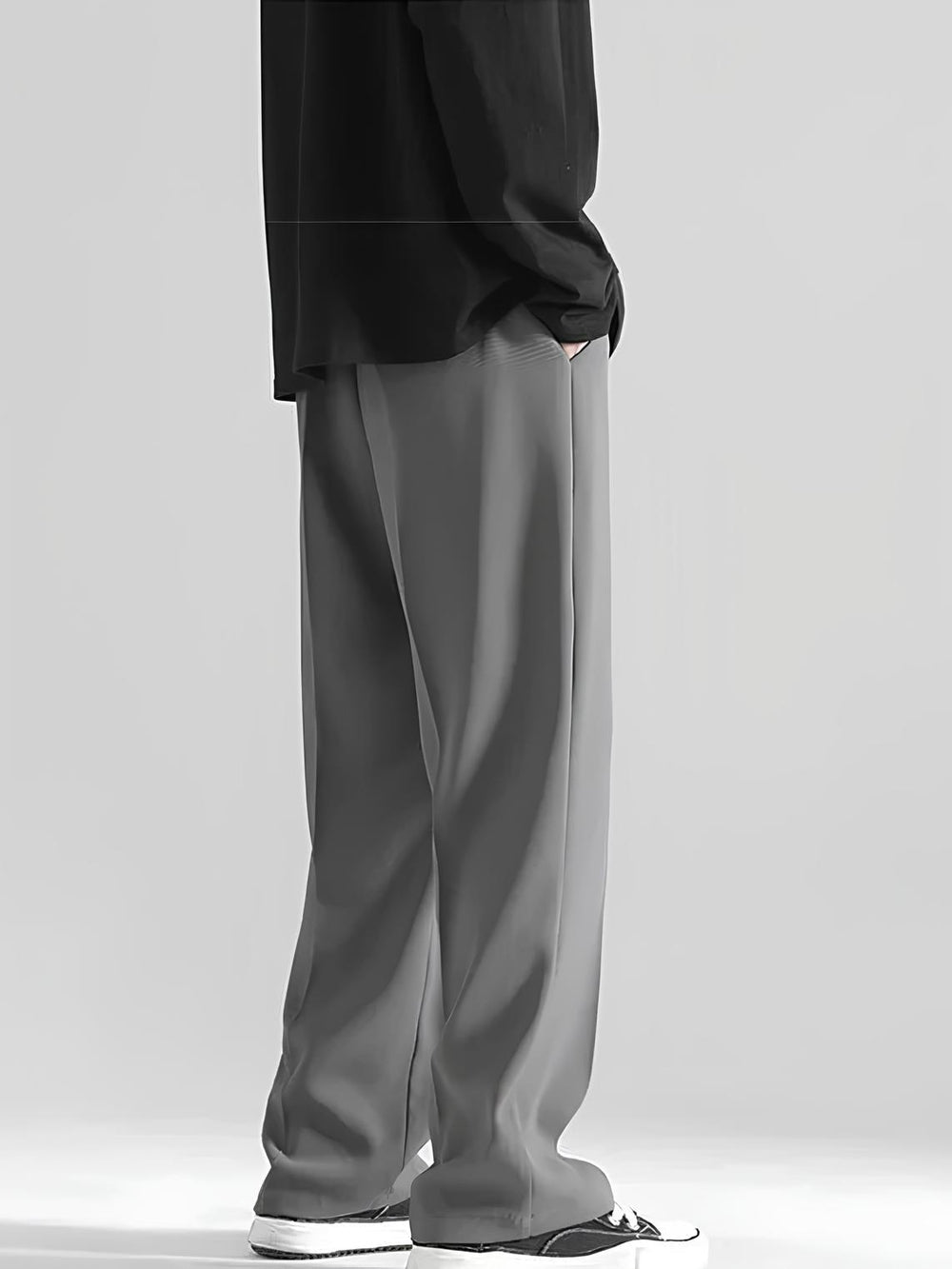 Italian Nova | Korean-Style Tailored Pants - Ash Grey