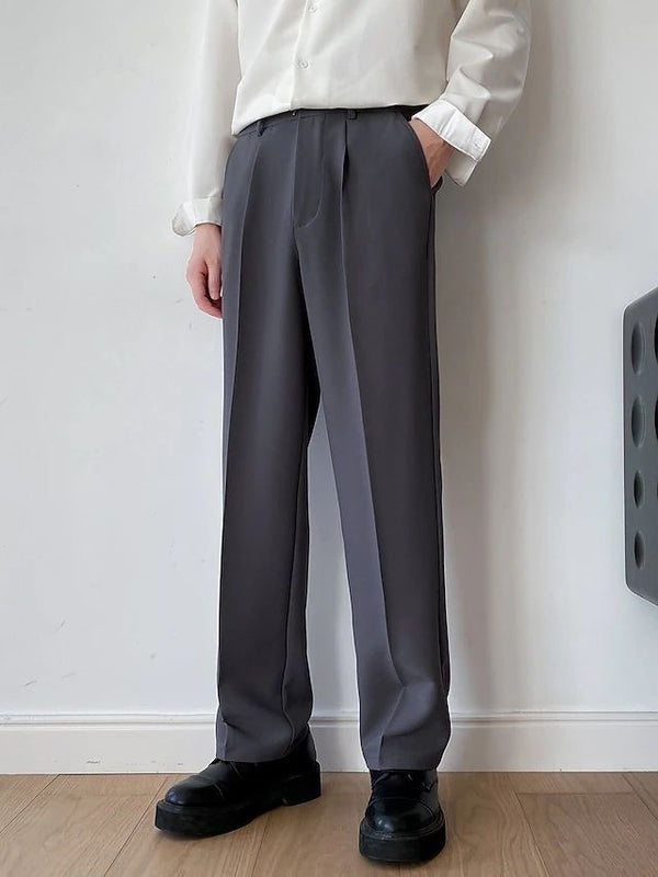 Italian Nova | Korean-Style Tailored Pants - Stone Grey