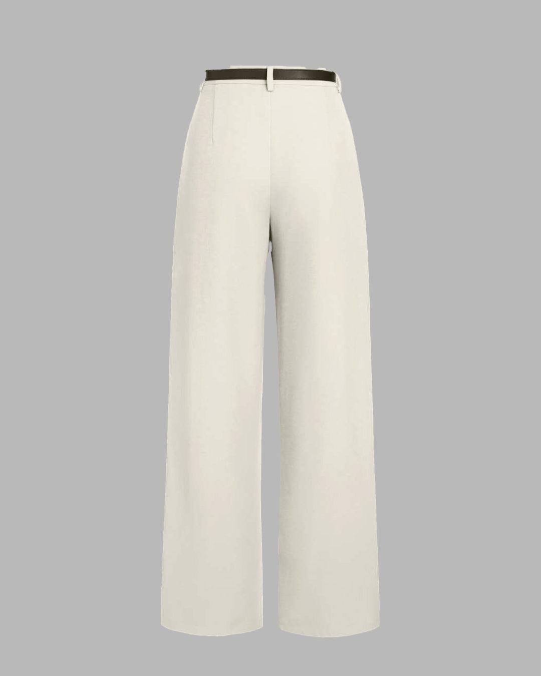 Italian Nova – High-waisted Pleated trousers in Beige