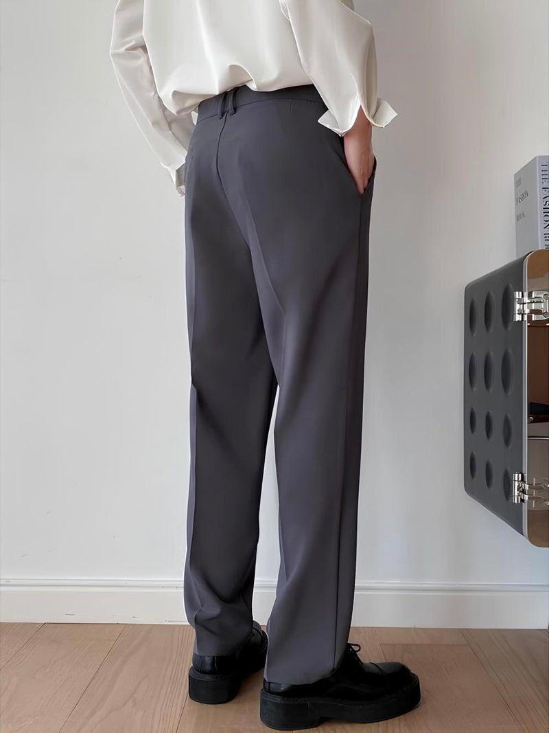 Italian Nova | Korean-Style Tailored Pants - Stone Grey