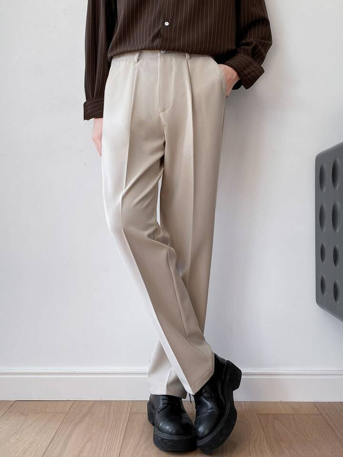Italian Nova | Korean-Style Tailored Pants - Beige