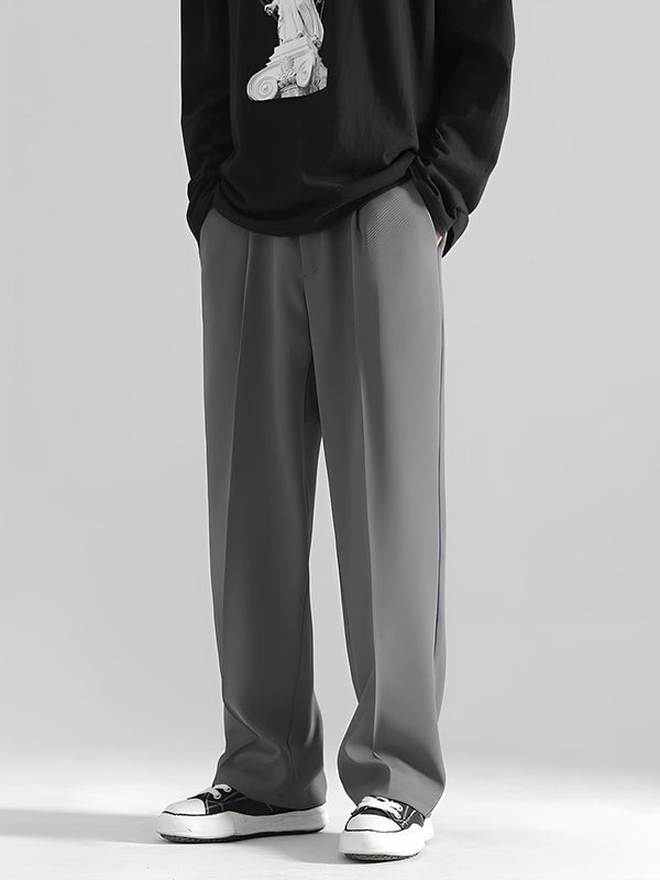 Italian Nova | Korean-Style Tailored Pants - Ash Grey