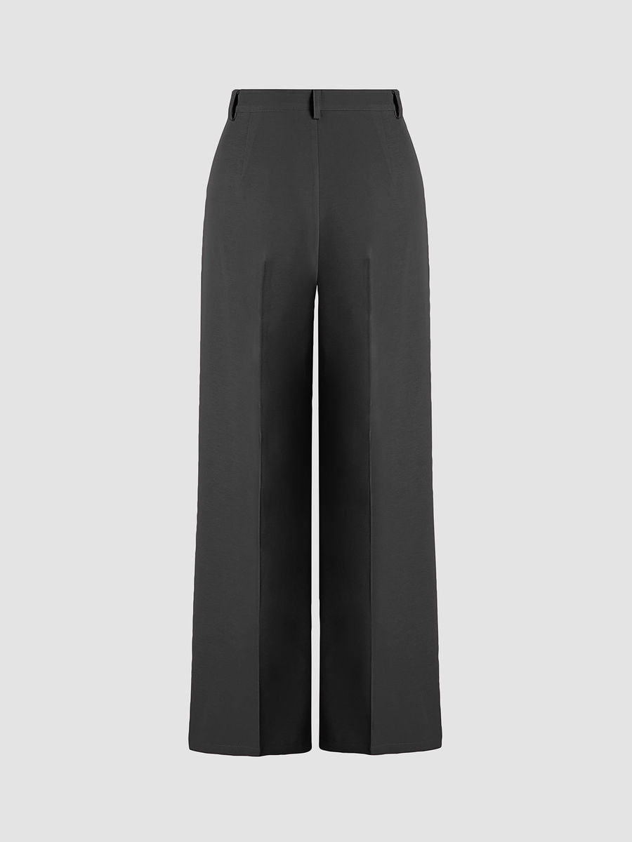 Italian Nova – Riviera High-Waist Wide-Leg Trousers in Bossy Black