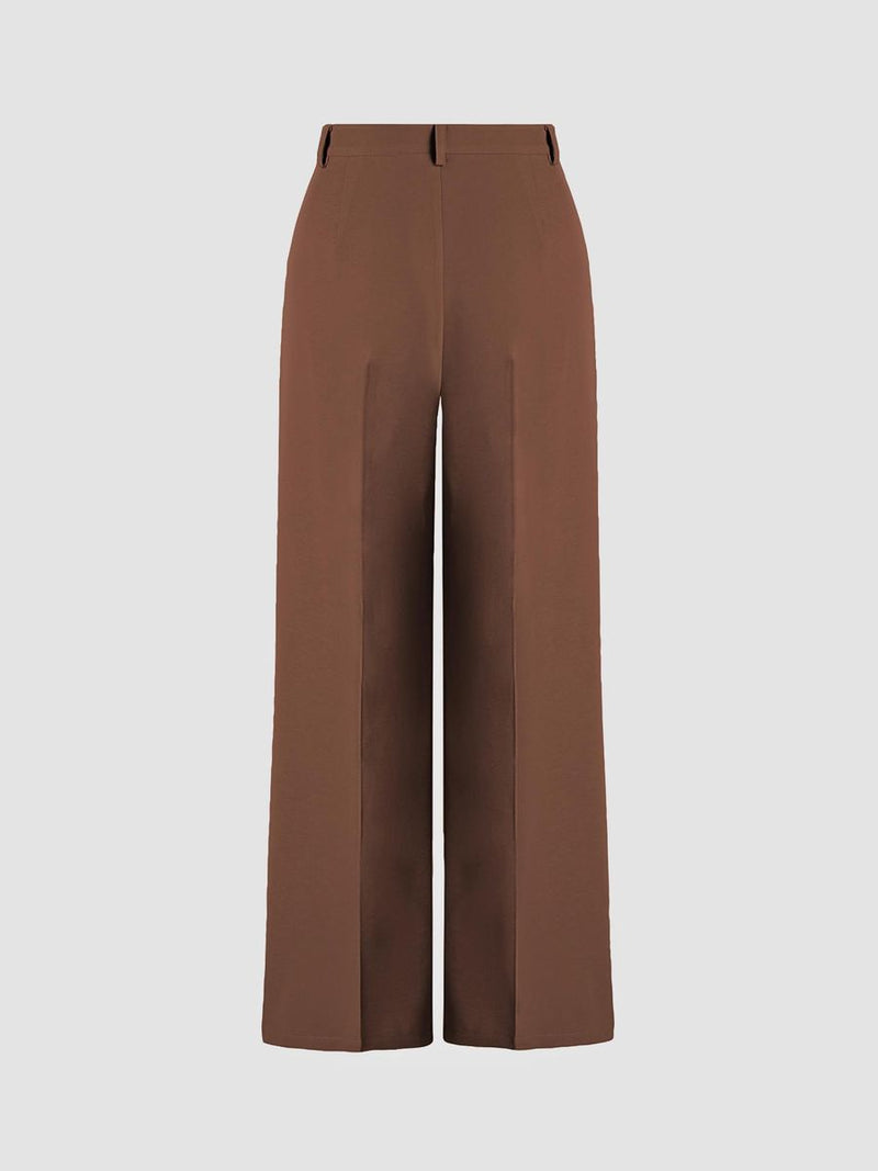 Italian Nova – Contessa Wide-Leg Trousers in Mocha Brown