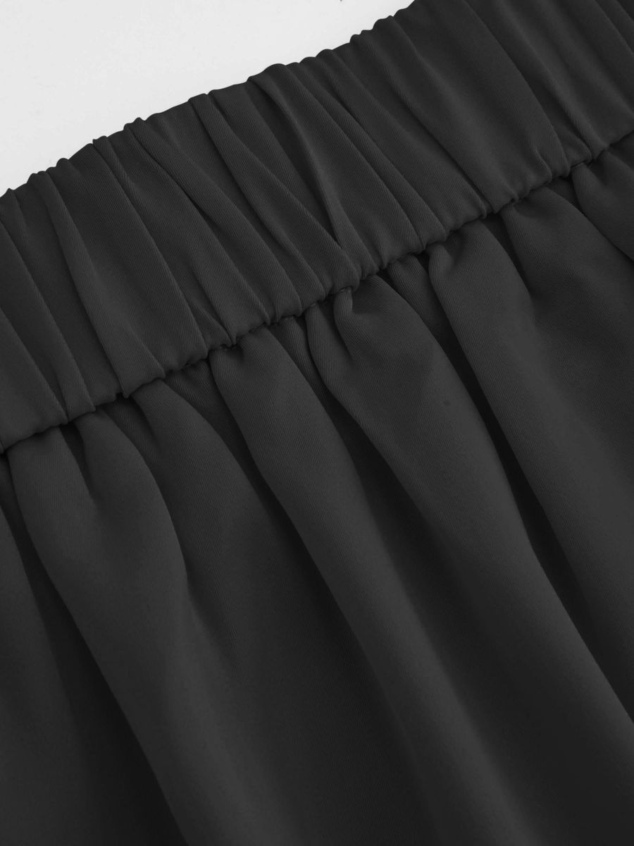 Italian Nova – High-waisted Pleated wide-leg trousers in Bossy Black