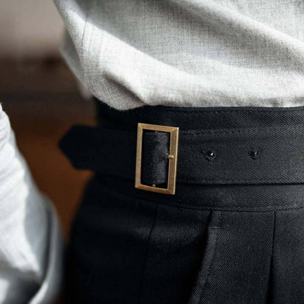 Italian Nova – Signature Gurkha Trousers in Classic Black
