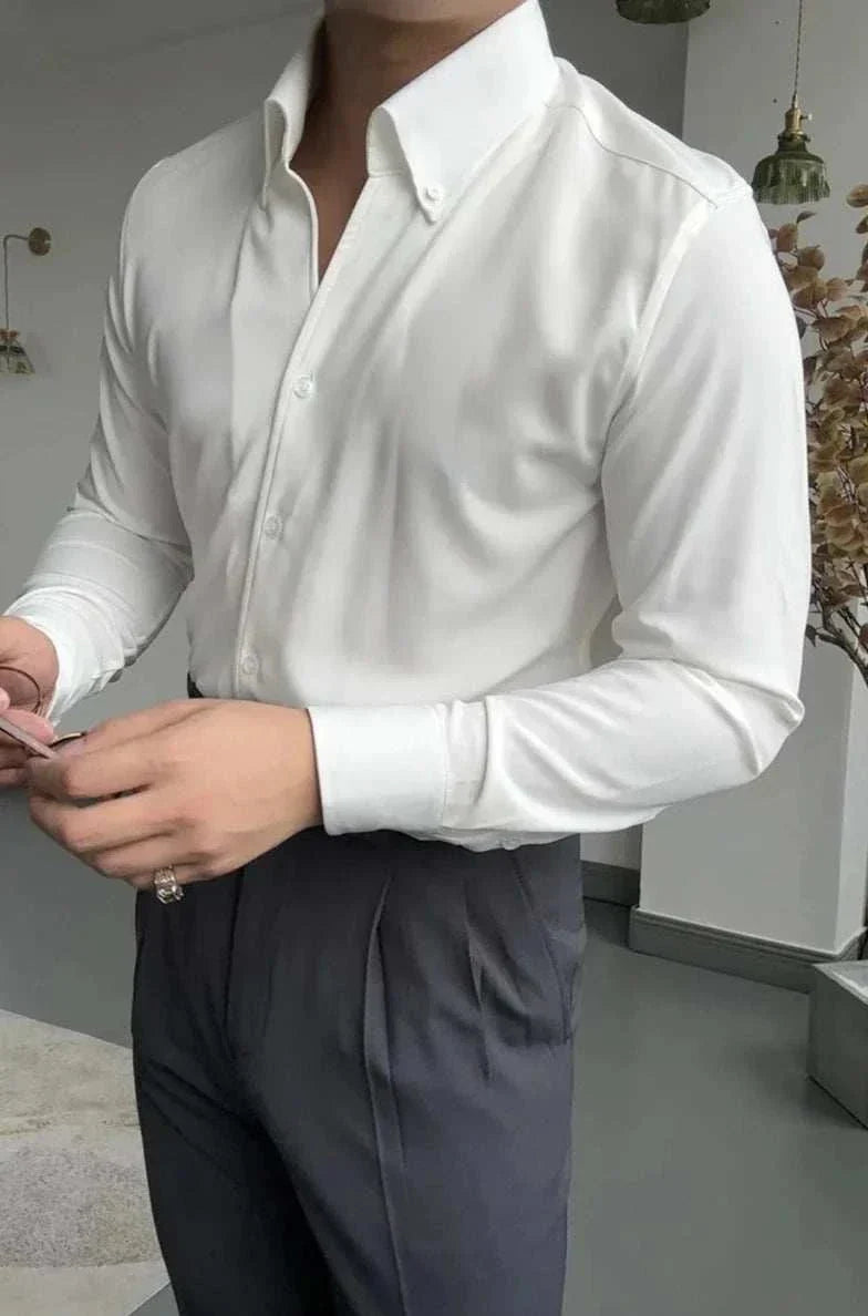 Italian Nova – Elegant White Old Money Shirt