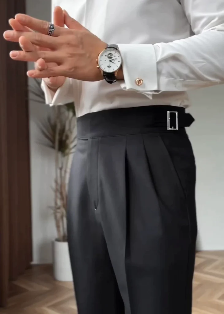 Italian Nova – Signature Gurkha Trousers in Classic Black