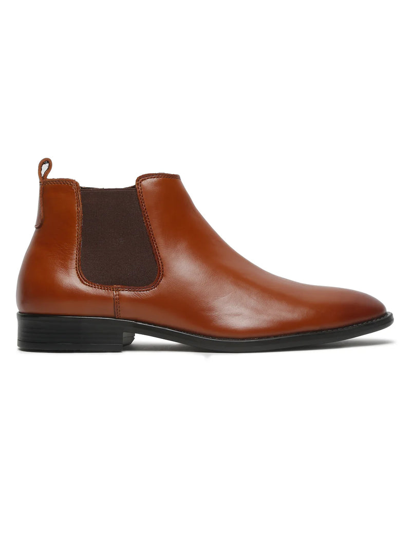 Italian Nova - Classic Leather Chelsea Boots – Cognac Tan
