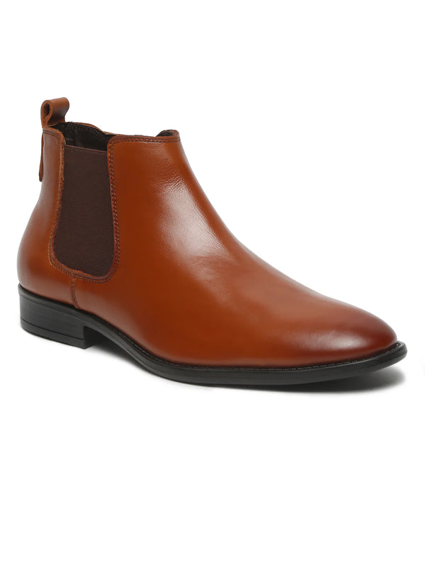 Italian Nova - Classic Leather Chelsea Boots – Cognac Tan