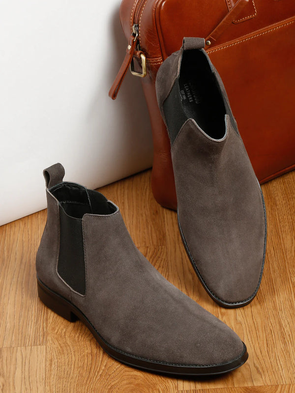 Italian Nova - Toscana Suede Chelsea Boots – Ash Grey