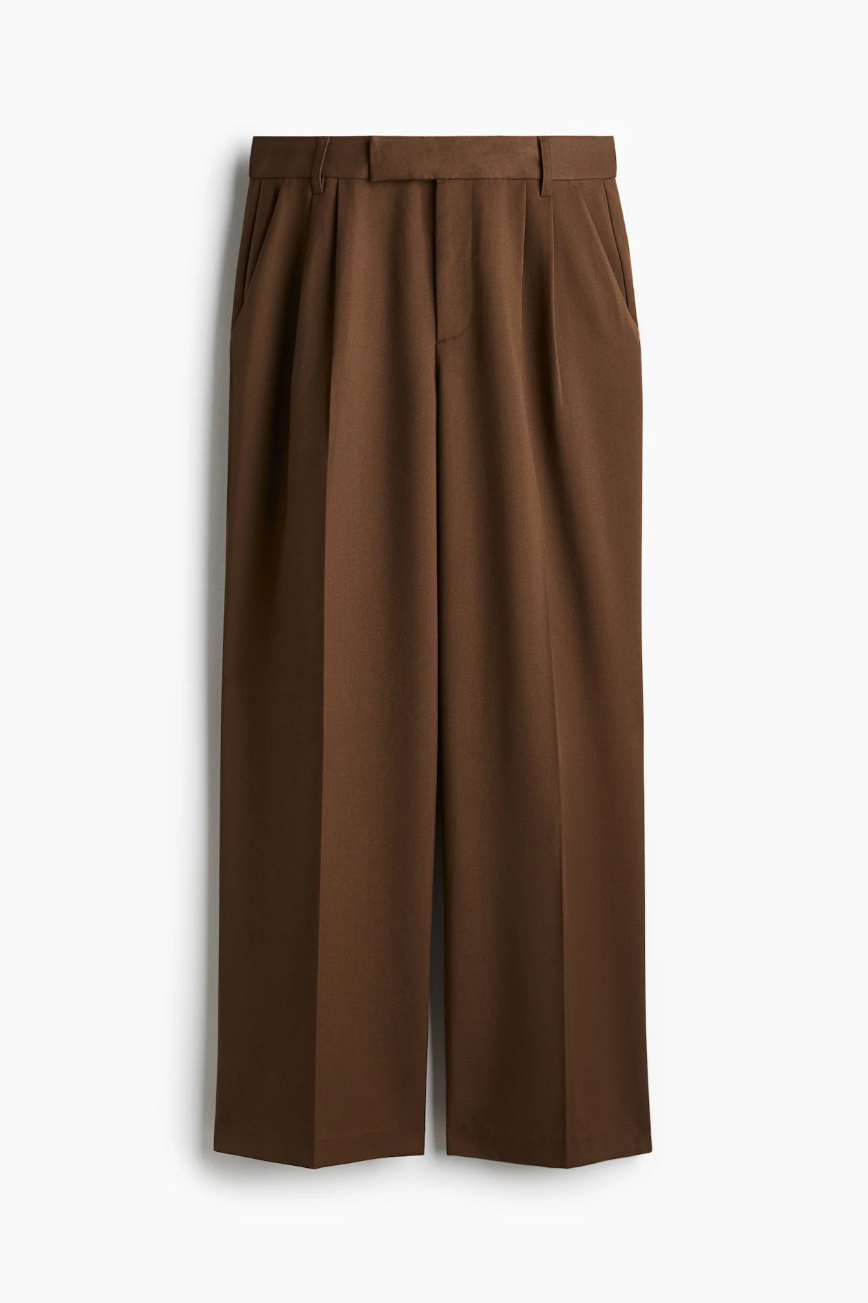 Italian Nova – High-waisted Pleated trousers in Brown