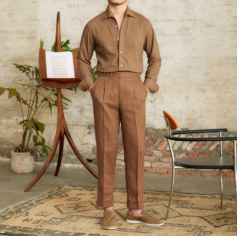Italian Nova – Classic Brown Old Money Shirt